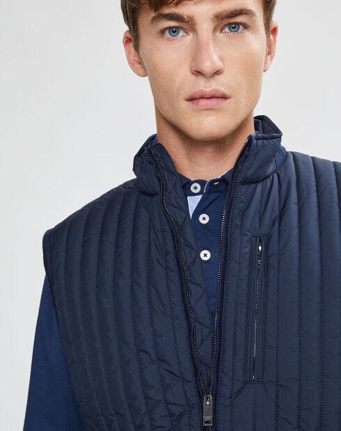 Blouson sans manches dos maille bleu