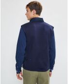 Blouson sans manches dos maille bleu