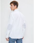 Chemise Slim Fit Patch Coude blanche