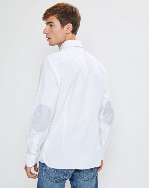 Chemise Slim Fit Patch Coude blanche