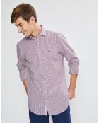 Chemise Slim Fit à carreaux rouge