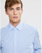 Chemise Slim Fit à rayures  bleue