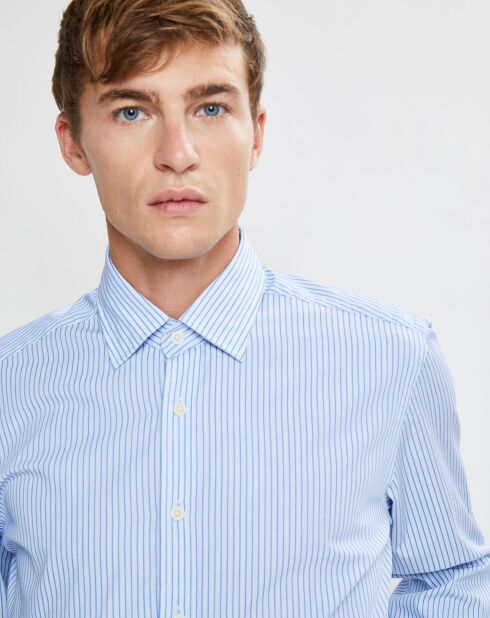 Chemise Slim Fit à rayures  bleue