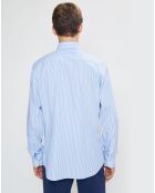 Chemise Slim Fit à rayures  bleue