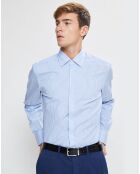 Chemise Slim Fit à rayures  bleue