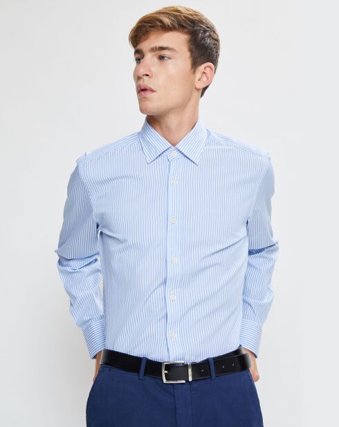 Chemise Slim Fit à rayures  bleue