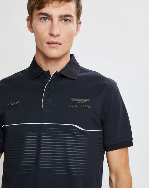 Polo en jersey Regular Fit rayé Aston Martin Racing noir