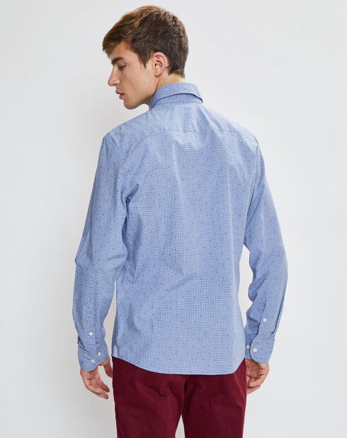 Chemise Slim Fit Wash fil coupé bleue