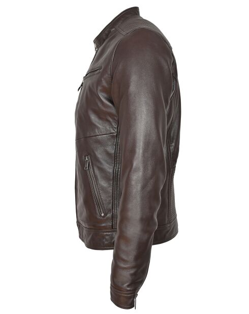 Veste en Cuir Jordy chocolat