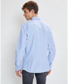 Chemise Slim Fit Fil Coupé imprimée bleue