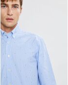 Chemise Slim Fit Fil Coupé imprimée bleue