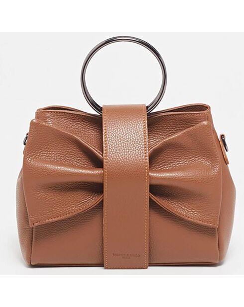 Alix camel leren handtas - 25x20x10 cm