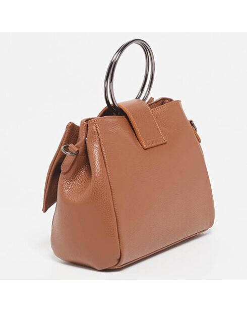 Alix camel leren handtas - 25x20x10 cm