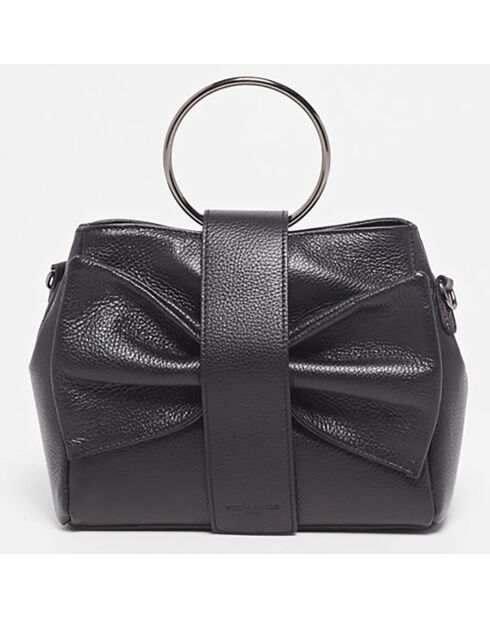 Bolso Alix de piel negra - 25x20x10 cm