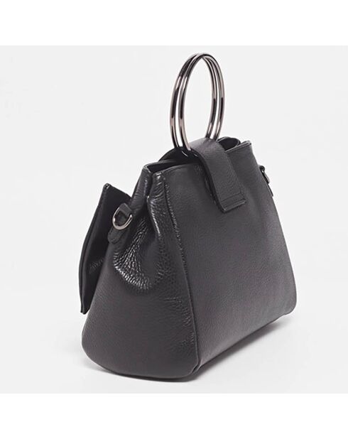 Bolso Alix de piel negra - 25x20x10 cm