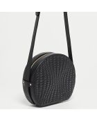 Bella Schultertasche aus schwarzem Leder - 23x21x7 cm