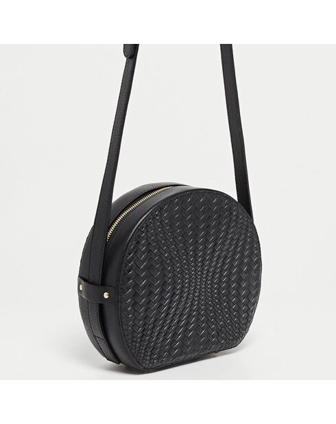 Bella Schultertasche aus schwarzem Leder - 23x21x7 cm