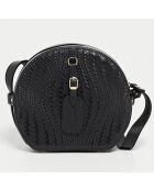 Bella Schultertasche aus schwarzem Leder - 23x21x7 cm