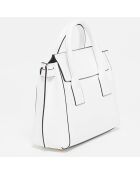 Weiße Jany Lederhandtasche - 25x19x7 cm