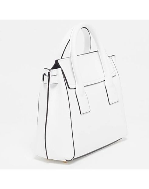 Weiße Jany Lederhandtasche - 25x19x7 cm