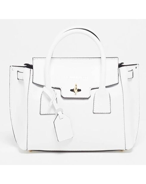 Weiße Jany Lederhandtasche - 25x19x7 cm