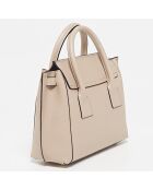 Jeny Light Handtasche aus taupefarbenem Leder - 25x19x7 cm