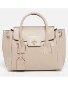 Jeny Light Handtasche aus taupefarbenem Leder - 25x19x7 cm