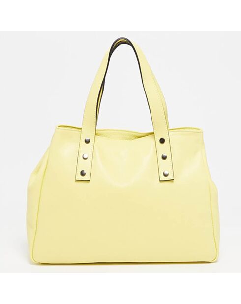Sac à main en Cuir Mai jaune - 33.5x26x11 cm