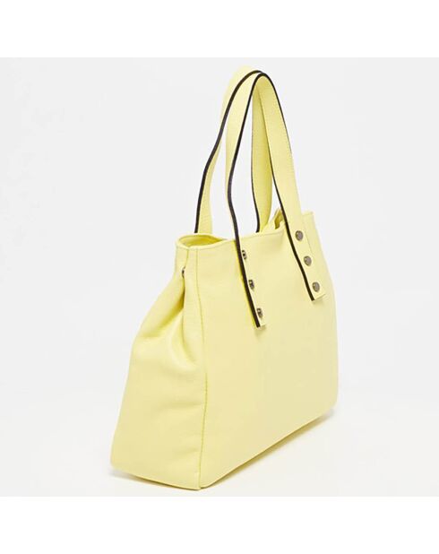 Sac à main en Cuir Mai jaune - 33.5x26x11 cm