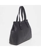 Bolso Avril de piel negra - 33,5x26x11 cm