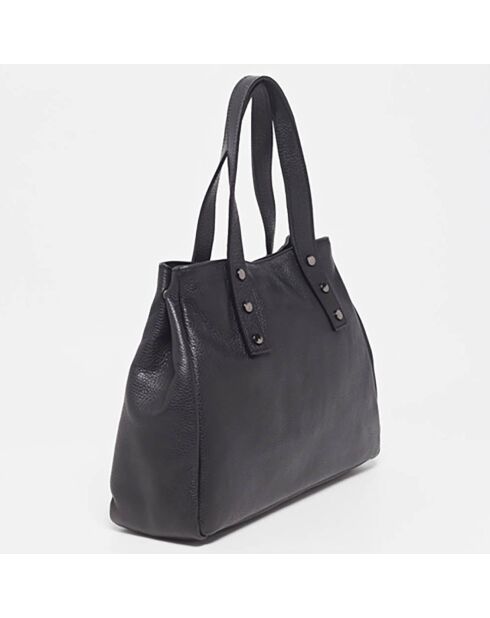 Bolso Avril de piel negra - 33,5x26x11 cm