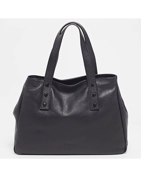 Bolso Avril de piel negra - 33,5x26x11 cm