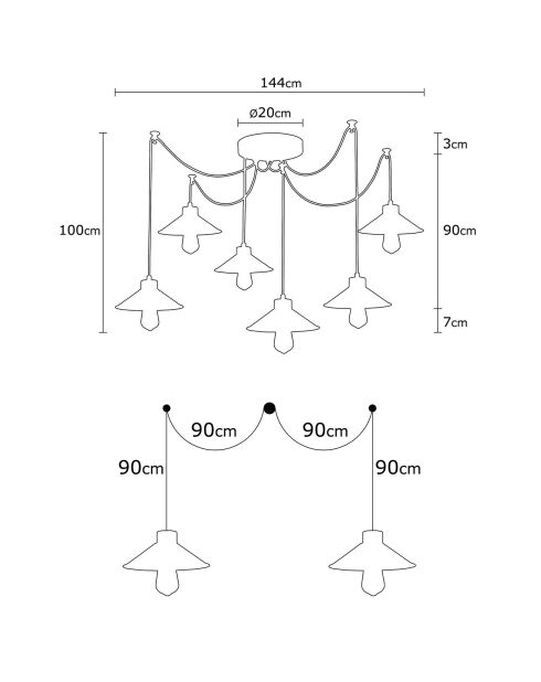 Suspension Manavgat multicolore - D.144x100 cm
