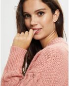 Pull Col rond en Laine & Cachemire Zelda torsades rose