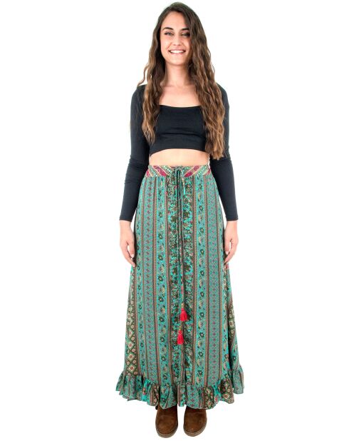 Jupe longue Jade turquoise