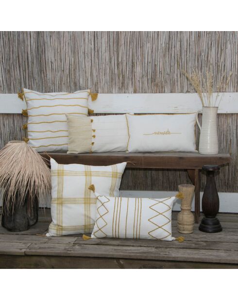 Housse de coussin Pinstripe jaune - 50x30 cm