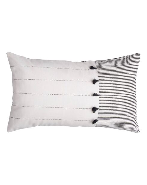 Housse de coussin Pinstripe noire - 50x30 cm