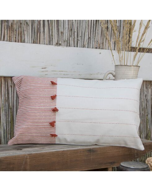 Housse de coussin Pinstripe terracotta - 50x30 cm