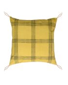 Housse de coussin Madras jaune/kaki - 50x50 cm