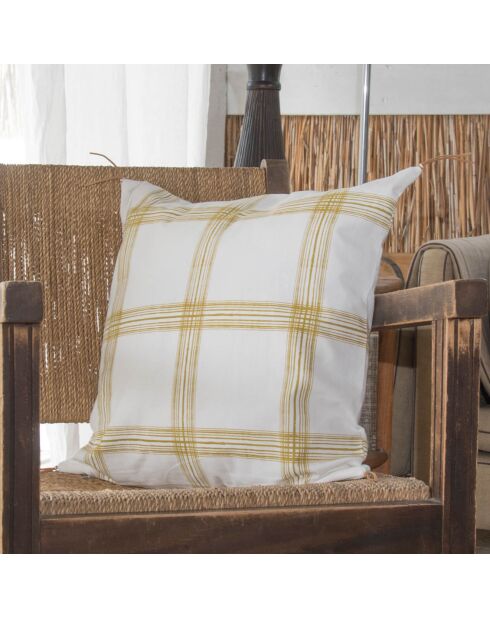 Housse de coussin Madras jaune - 50x50 cm