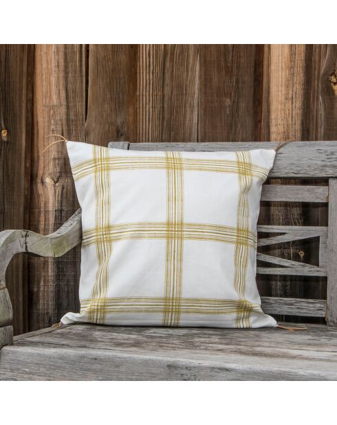 Housse de coussin Madras jaune - 50x50 cm