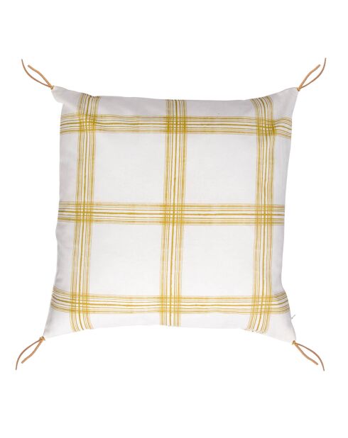 Housse de coussin Madras jaune - 50x50 cm