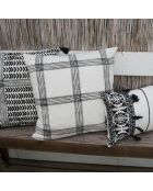 Housse de coussin Madras noire - 50x50 cm