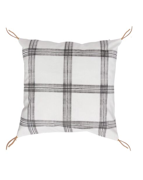 Housse de coussin Madras noire - 50x50 cm