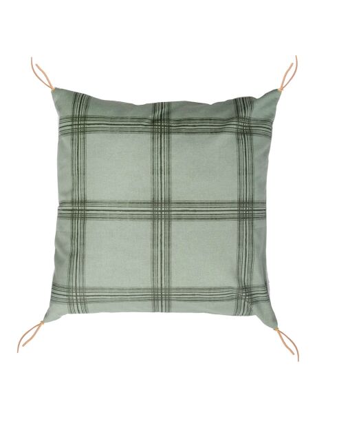 Housse de coussin Madras verte - 50x50 cm