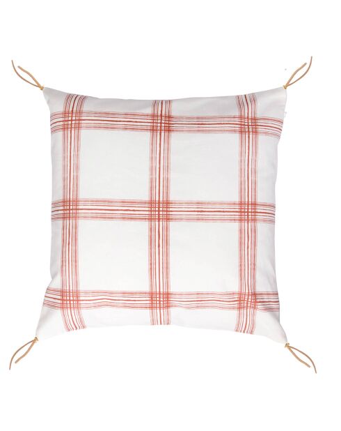 Housse de coussin Madras terracotta - 50x50 cm