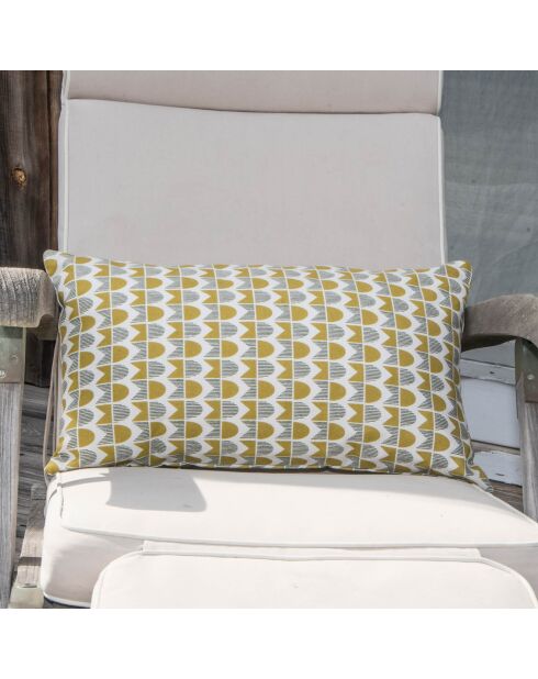 Housse de coussin d'extérieur Skandi jaune/kaki - 50x30 cm