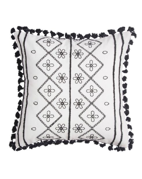 Housse de coussin Tanger noire - 50x50 cm