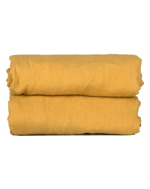 Drap housse 100% Lin Hortense jaune