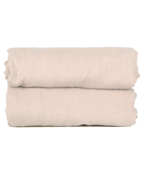 Drap housse 100% Lin Hortense rose